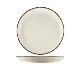 Neville Genware Terra Stoneware Sereno Grey Coupe Plate, 24cm