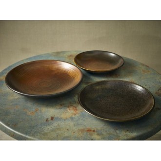 Neville Genware Terra Porcelain Rustic Copper Deep Coupe Plate, 21cm