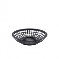 Neville GenWare Round Fast Food Basket Black, 20cm 20 x 5cm (Dia x H)