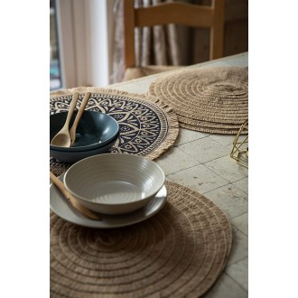 Creative Tops Set of 4 Jute Placemats, Natural Hessian Round Table Mats, 41cm