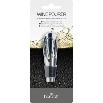 BarCraft Stainless Steel Wine Pourer with Stopper