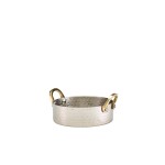 Neville Genware Mini Hammered Stainless Steel Casserole Dish, 12 x 3.5cm