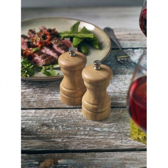 Neville Genware Light Wood Salt Or Pepper Grinder, 10cm