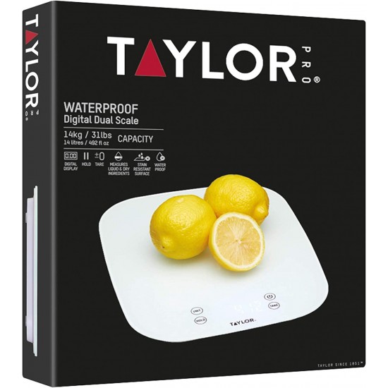 Taylor KitchenCraft Digital Kitchen Scale Dual Platform, Pro Professional  Standard, Precision Accuracy and Tare Function, Brushed Stainless Steel,  5kg