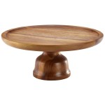 Neville Genware Acacia Wood Cake Stand, 33cm Diameter