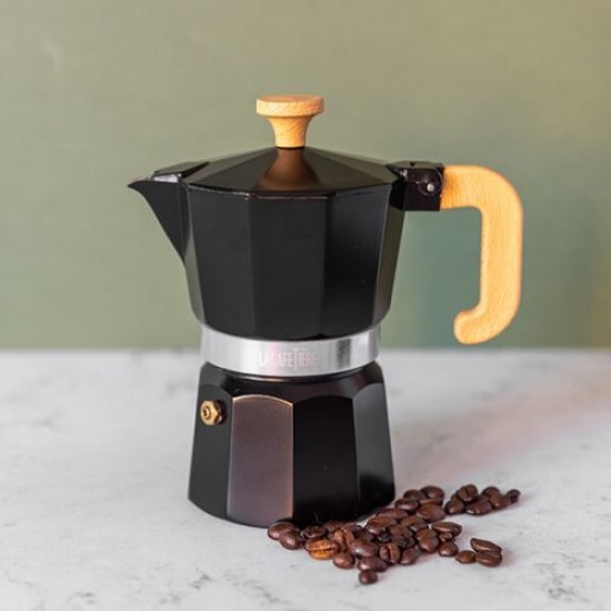 Shop quality La Cafetiere Venice Aluminium Moka Pot Espresso Maker, 3 Cup, Black With Wood Effect Handle, 150ml in Kenya from vituzote.com Shop in-store or online and get countrywide delivery!