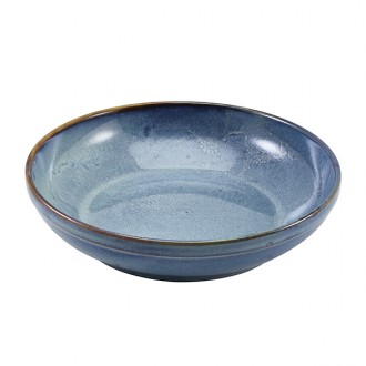 Neville Genware Terra Porcelain Aqua Blue Coupe Bowl, 27.5cm