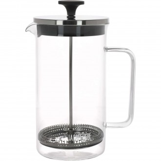 La Cafetière Glass Cafetiere, 8-Cup, Clear and Black, 1 Litre