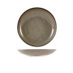 Neville Genware Terra Porcelain Grey Deep Coupe Plate, 21cm