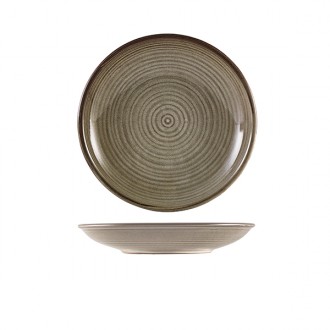 Neville Genware Terra Porcelain Grey Deep Coupe Plate, 21cm