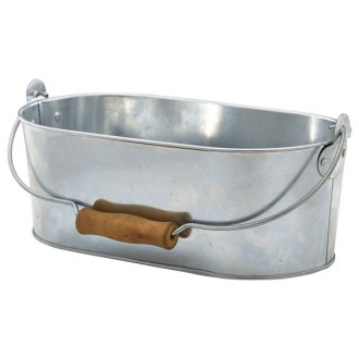 Neville Genware Galvanised Steel Oval Table Caddy