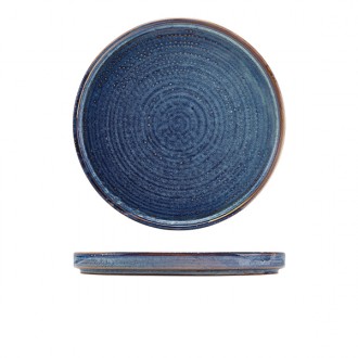 Neville Genware Terra Porcelain Aqua Blue Low Presentation Plate, 25cm