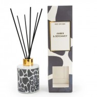 Candlelight Reed Diffuser Giraffe Print Amber Shea Scent 150ml 