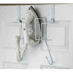 Home Basics Over the Door Hanging Iron Plus Board Holder and Organizer