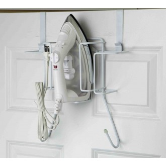 Home Basics Over the Door Hanging Iron Plus Board Holder and Organizer