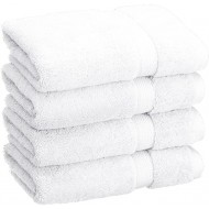 Solid Egyptian Cotton Hand Towel Set, 4-Pieces, White (  20" x 30")