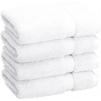 Solid Egyptian Cotton Hand Towel Set, 4-Pieces, White (  20" x 30")