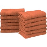 Eco-Friendly 100 Percent Ringspun Cotton Face Towel Set - Copper,12 Pieces, (33cm x 33cm)