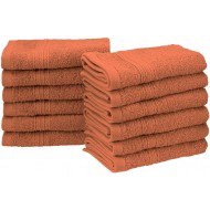 Eco-Friendly 100 Percent Ringspun Cotton Face Towel Set - Copper,12 Pieces, (33cm x 33cm)