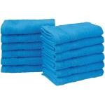 Eco-Friendly 100 % Ringspun Cotton Face Towel Set - Aster Blue, 12 Pieces - (33cm x 33cm)