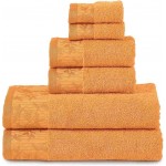 Wisteria 100% Cotton, Soft & Absorbent Towel Set, (2 Bath, 2 Hand, and 2 Face Towels), 6-Piece, Mandarin