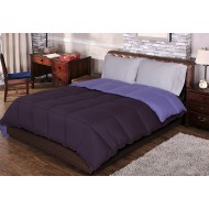 Superior All-Season Reversible Down Alternative Comforter, Full/Queen, Plum/Lilac