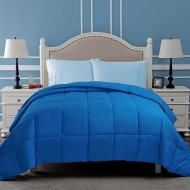 Superior All-Season Down Alternative Comforter with Baffle Box Construction, Full/Queen, Aster Blue