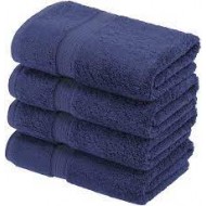 Solid Egyptian Cotton Hand Towel Set, 4-Pieces, Navy Blue, 20" x 30"