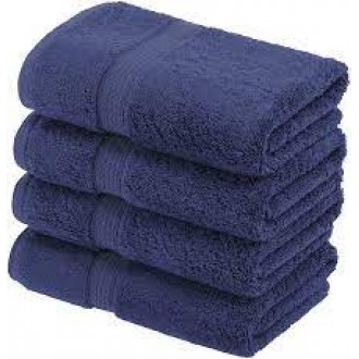 Solid Egyptian Cotton Hand Towel Set, 4-Pieces, Navy Blue, 20" x 30"