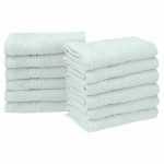 Eco-Friendly 100 % Ringspun Cotton Face Towel Set - Aquamarine, 12 Pieces, 33cm x 33cm