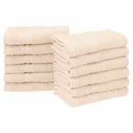 Eco-Friendly 100 % Ringspun Cotton Face Towel Set - Ivory, 12 Pieces, 33cm x 33cm