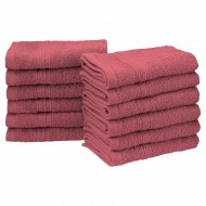 Eco-Friendly 100 Percent Ringspun Cotton Face Towel Set - Rosewood, 12 Pieces (33cm x 33cm)