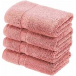 Solid Egyptian Cotton Hand Towel Set, 4-Pieces, Tea Rose, 20" x 30"