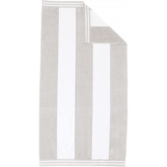 Superior Oversized 100% premium combed cotton Beach Towel, Light Grey Cabana Stripes (34" x 64")