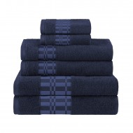 Larissa 100% Cotton, Soft, Extremely Absorbent, 6 Piece Towel Set, Navy Blue