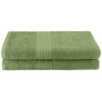 Superior Eco-Friendly Ring-Spun 100% Cotton 2-Piece Bath Towel Set,Terrace Green (Generous 34" x 68")