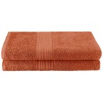 Superior Eco-Friendly Ring-Spun 100% Cotton 2-Piece Bath Towel Set, Copper, (Generous 34" x 68")