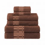 Larissa 100% Cotton, Soft, Extremely Absorbent, 6 Piece Towel Set, Chocolate