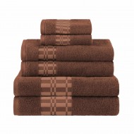 Larissa 100% Cotton, Soft, Extremely Absorbent, 6 Piece Towel Set, Chocolate