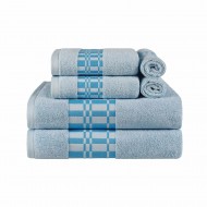 Larissa 100% Cotton, Soft, Extremely Absorbent, 6 Piece Towel Set, Light Blue