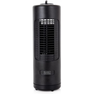 Tower Fan, Black+Decker 3 Speed Settings with 80 Degree Oscillation and Safety Features, 12 Inch, Black