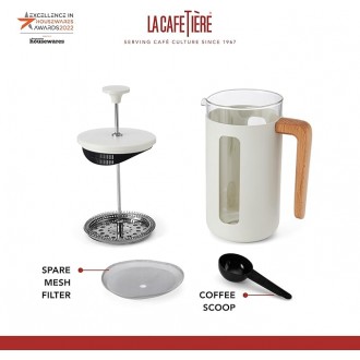 La Cafetière Pisa Cafetière, 3-Cup/350ml, Heat-Resistant Borosilicate Glass and Stainless Steel with Easy-Grip Plunger.