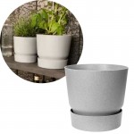 Elho Greenville Round Pot & Base Living Concrete- 20cm