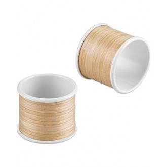 InterDesign RealWood Napkin Rings for Home, Kitchen, Dining Room - Set of 4, White/Light Wood