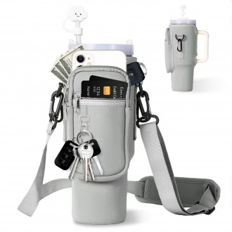 Billz Buddy Tumbler Accessory Bag for S'well XL & Stanley 40oz Travel Mug - Grey