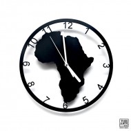 Zuri Africa Design Wall Clock, Powder Coated Black - Made in Kenya