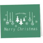 TUPARKA Christmas Card With Envelope & Sticker, Merry Christmas, Green