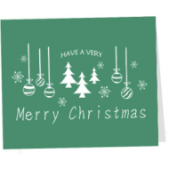 TUPARKA Christmas Card With Envelope & Sticker, Merry Christmas, Green