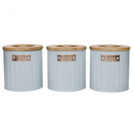 Kitchen Craft Tea, Coffee and Sugar Canisters Set of 3, 1 Litre, Light Blue