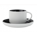 Maxwell & Williams Tint Tea / Coffee Cup and Saucer Set, Gift Boxed, Porcelain, Black, 250 ml